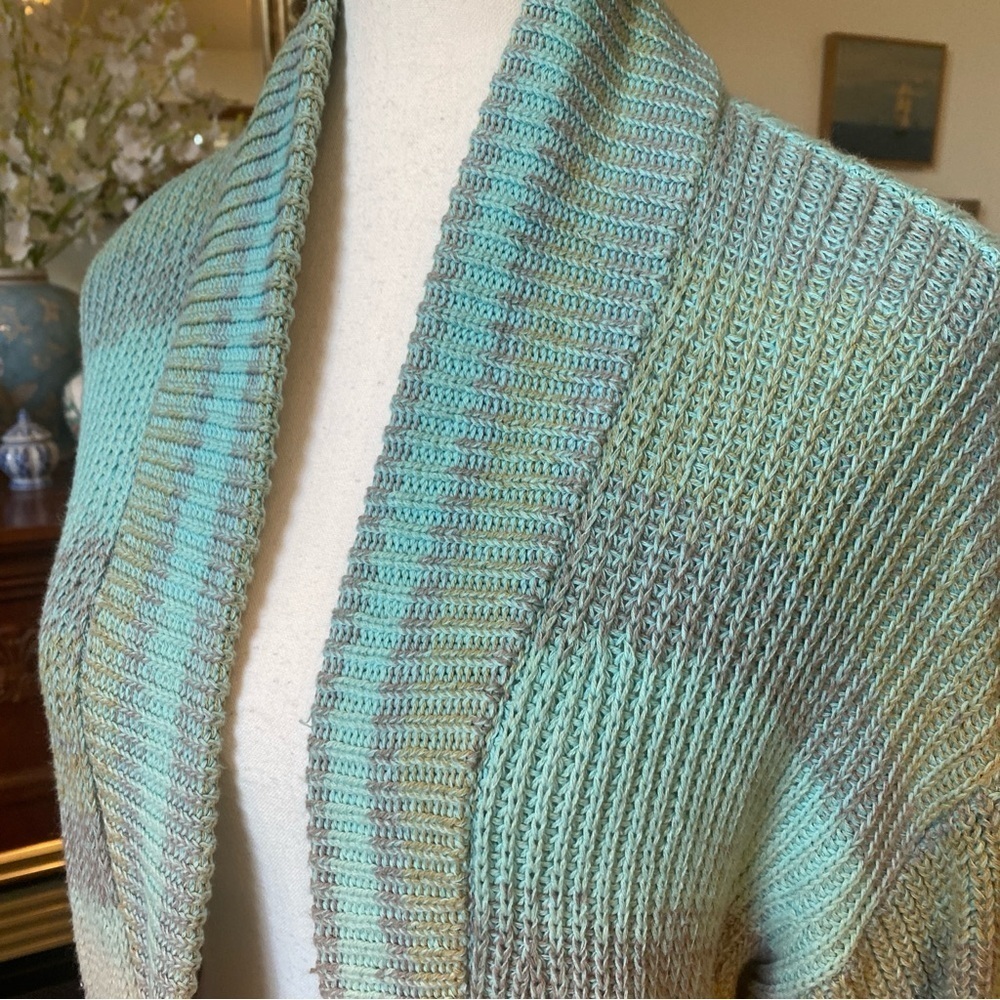 Pilcro • Striped Open Front Shawl Collar Cardigan Sweater • Size XS (Oversized) - Picture 3 of 7